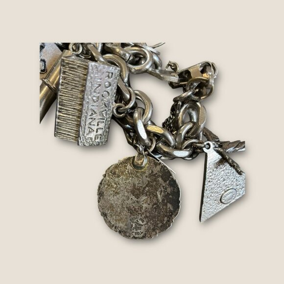 Estate Vintage Charm Bracelet Loaded With Sterling Charms Including Bell Trading - Picture 7 of 16